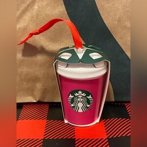Starbucks 🩷 Pink 🩷 Ceramic Christmas Ornament - Winter Holiday 2021 NIP!